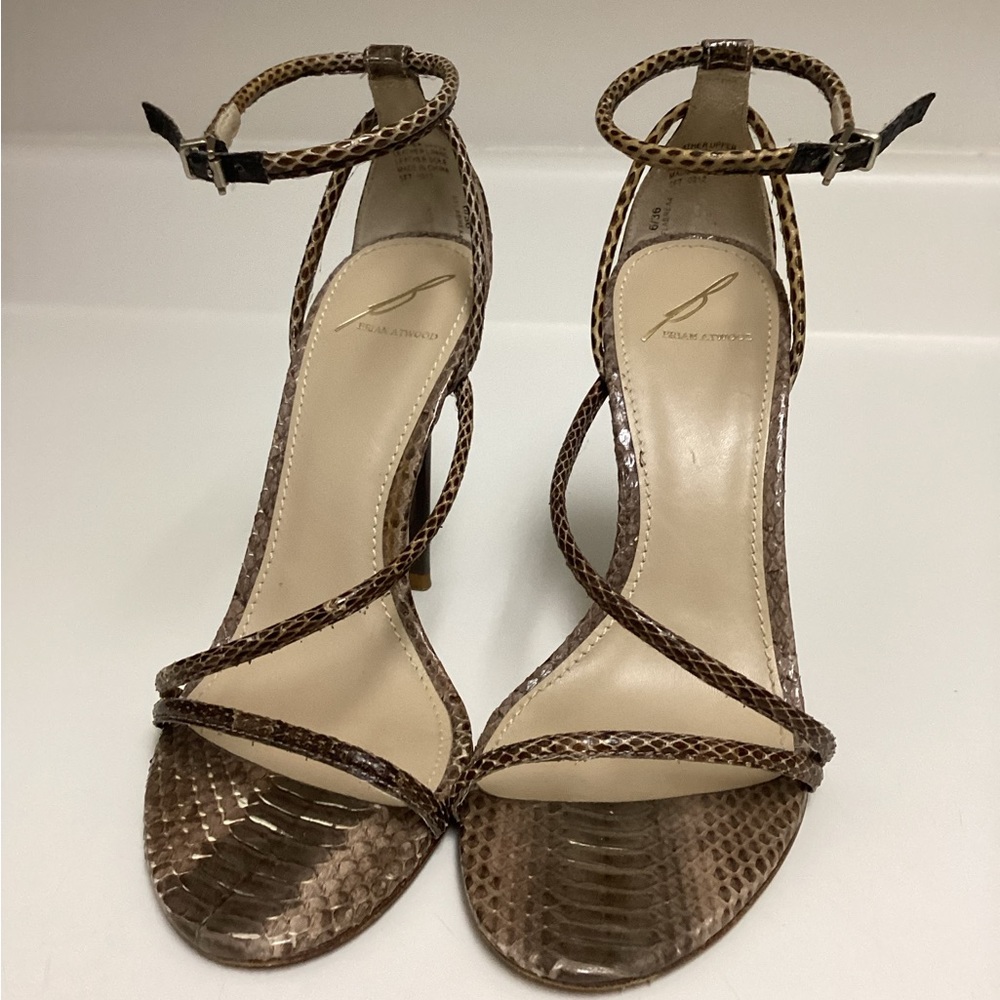 Brian Atwood Python Snake Skin Sandal Heels